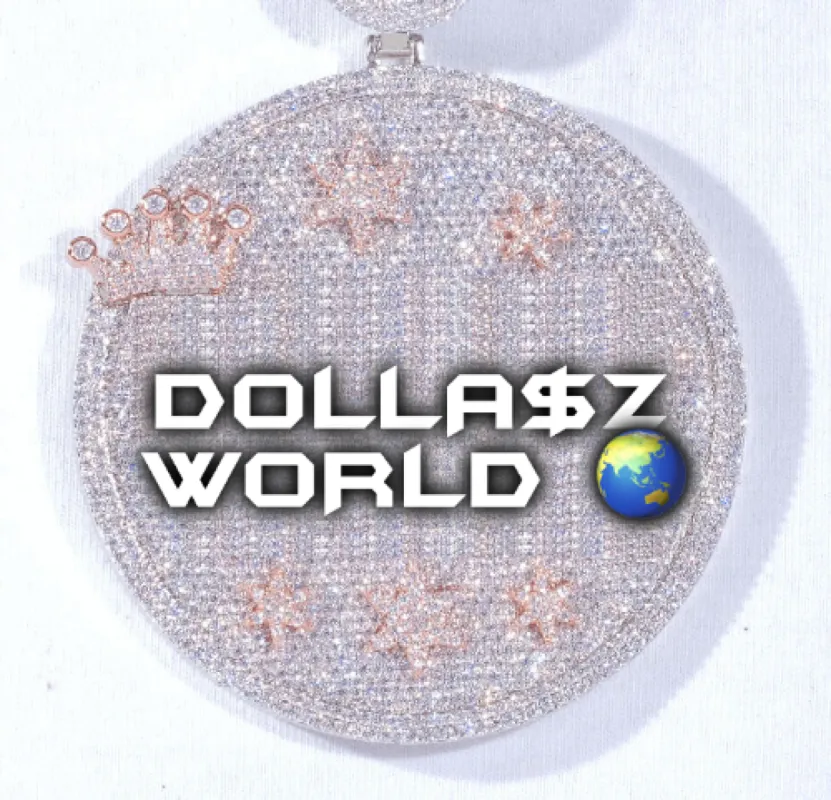 CUSTOM LETTER NECKLACE 3D BIG CROWN DISC sold by The GUU Shop