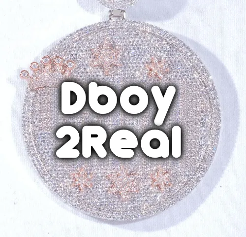 CUSTOM LETTER NECKLACE 3D BIG CROWN DISC sold by The GUU Shop