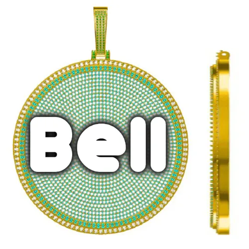 CUSTOM LETTER NECKLACE 3D BIG DISC sold by The GUU Shop