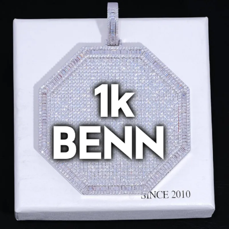 CUSTOM LETTER NECKLACE 3D BIG OCTAGON sold by The GUU Shop