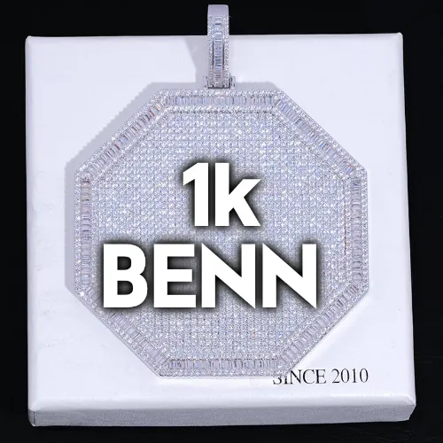 CUSTOM LETTER NECKLACE 3D BIG OCTAGON sold by The GUU Shop