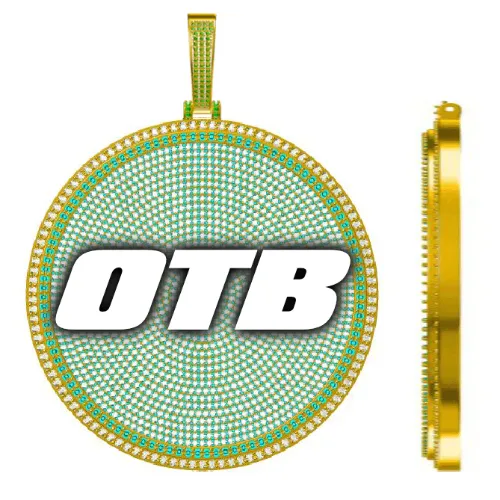 CUSTOM LETTER NECKLACE 3D BIG DISC sold by The GUU Shop