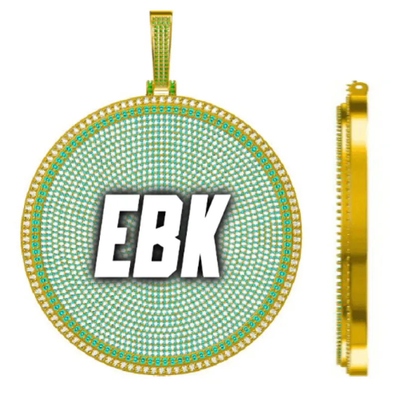 CUSTOM LETTER NECKLACE 3D BIG DISC sold by The GUU Shop