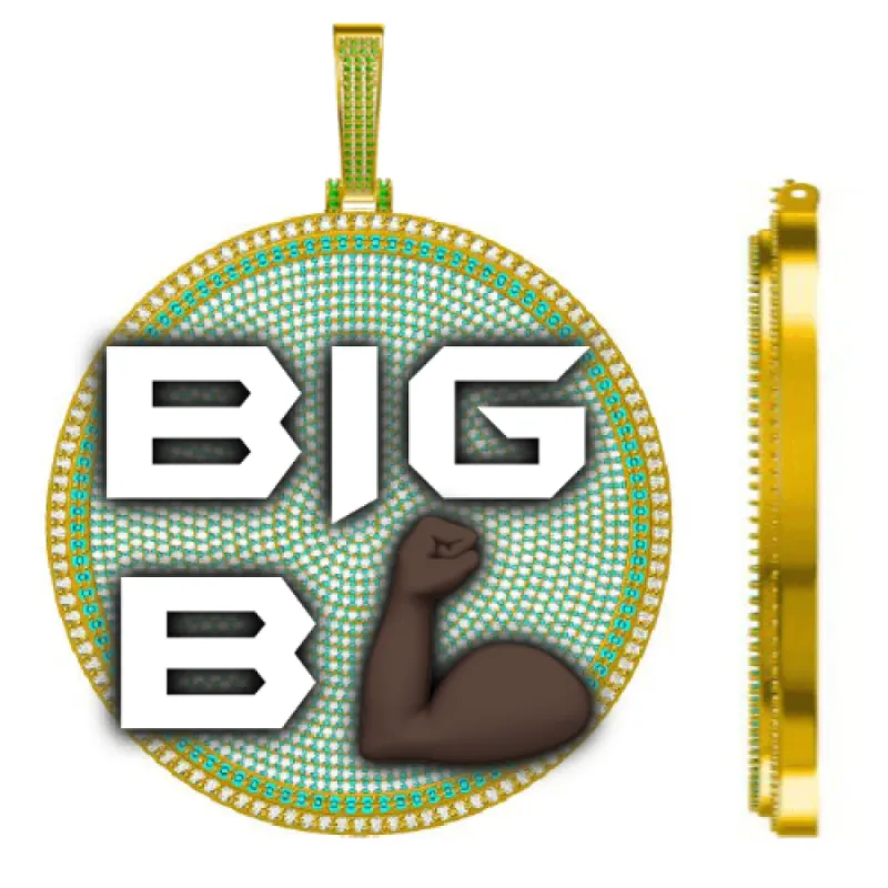 CUSTOM LETTER NECKLACE 3D BIG DISC sold by The GUU Shop