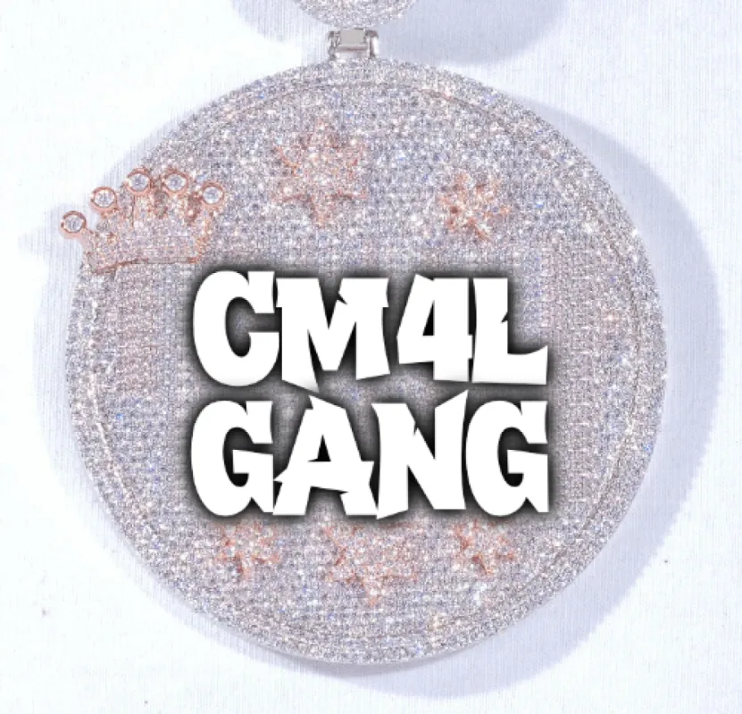 CUSTOM LETTER NECKLACE 3D BIG CROWN DISC sold by The GUU Shop