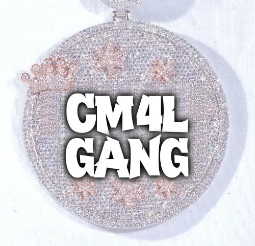 CUSTOM LETTER NECKLACE 3D BIG CROWN DISC sold by The GUU Shop