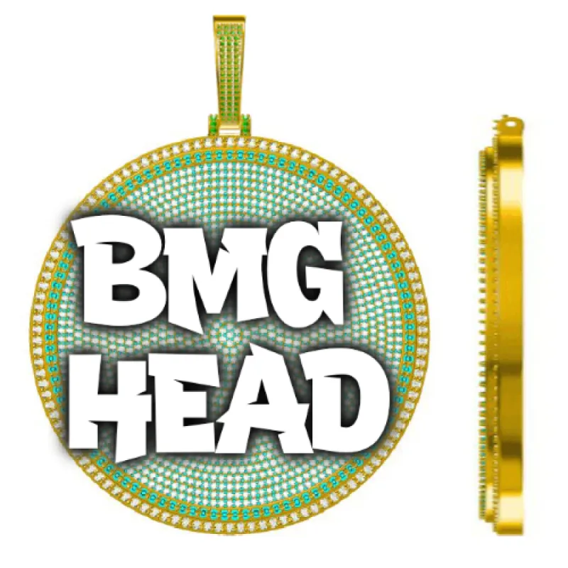 CUSTOM LETTER NECKLACE 3D BIG DISC sold by The GUU Shop