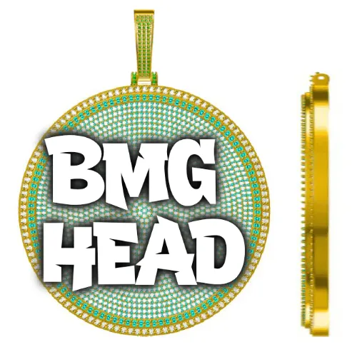 CUSTOM LETTER NECKLACE 3D BIG DISC sold by The GUU Shop