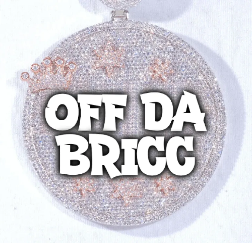 CUSTOM LETTER NECKLACE 3D BIG CROWN DISC sold by The GUU Shop