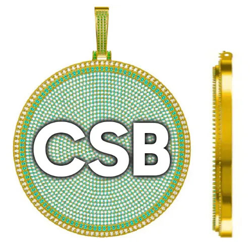 CUSTOM LETTER NECKLACE 3D BIG DISC sold by The GUU Shop