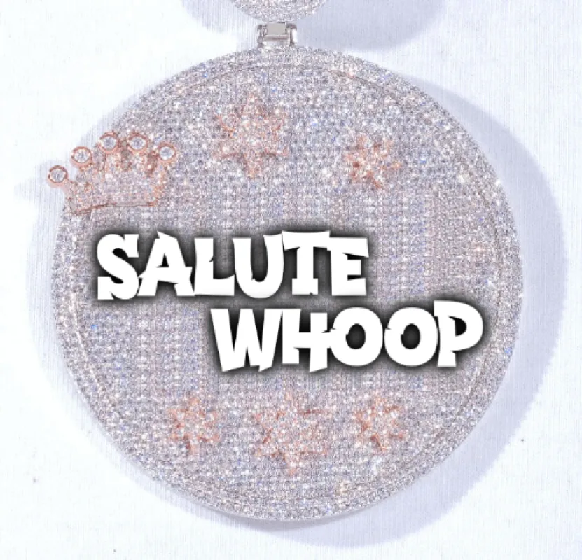 CUSTOM LETTER NECKLACE 3D BIG CROWN DISC sold by The GUU Shop