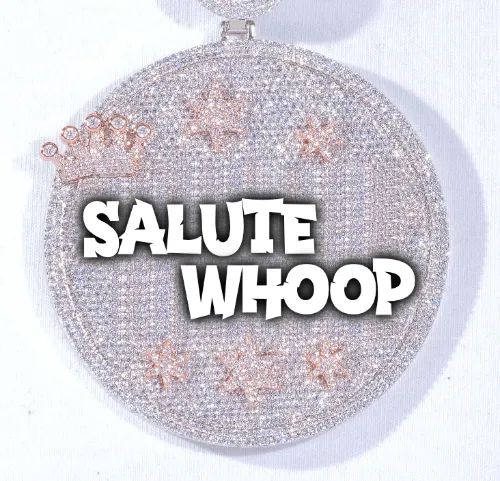 CUSTOM LETTER NECKLACE 3D BIG CROWN DISC sold by The GUU Shop