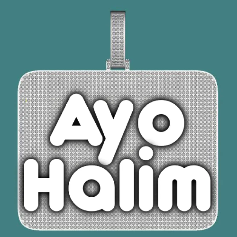 CUSTOM LETTER NECKLACE 3D BIG SQUARE sold by The GUU Shop