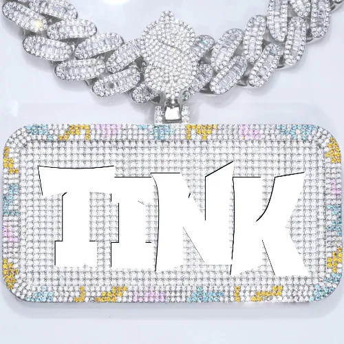 CUSTOM LETTER NECKLACE 3D COLORFUL SQUARE sold by The GUU Shop