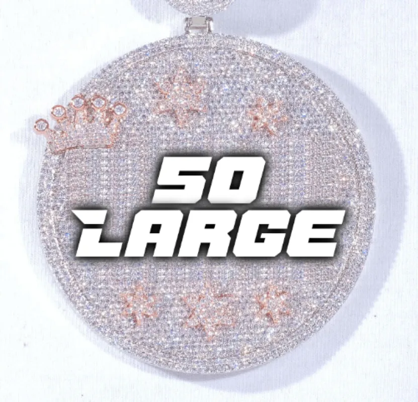 CUSTOM LETTER NECKLACE 3D BIG CROWN DISC made by The GUU Shop