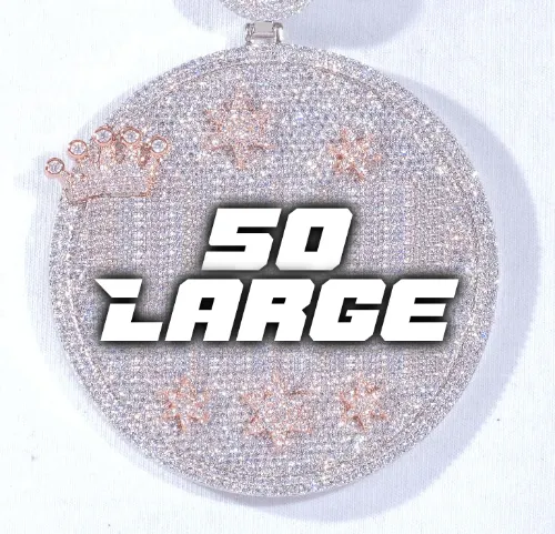 CUSTOM LETTER NECKLACE 3D BIG CROWN DISC sold by The GUU Shop