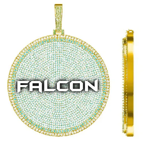 CUSTOM LETTER NECKLACE 3D BIG DISC sold by The GUU Shop