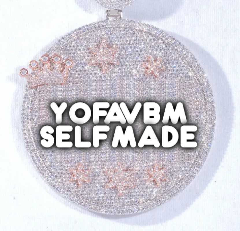 CUSTOM LETTER NECKLACE 3D BIG CROWN DISC sold by The GUU Shop