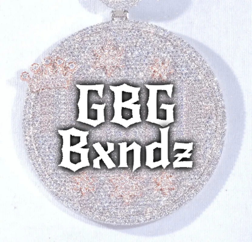 CUSTOM LETTER NECKLACE 3D BIG CROWN DISC sold by The GUU Shop