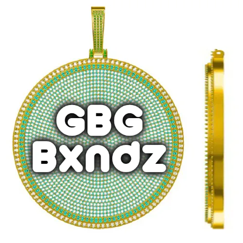 CUSTOM LETTER NECKLACE 3D BIG DISC sold by The GUU Shop