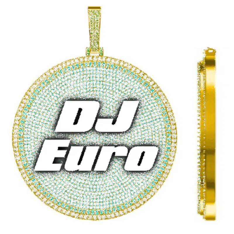 CUSTOM LETTER NECKLACE 3D BIG DISC sold by The GUU Shop