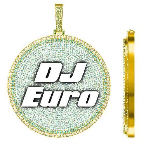 CUSTOM LETTER NECKLACE 3D BIG DISC sold by The GUU Shop