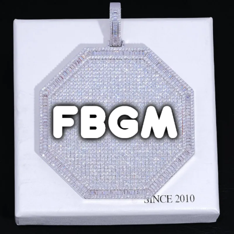 CUSTOM LETTER NECKLACE 3D BIG OCTAGON sold by The GUU Shop