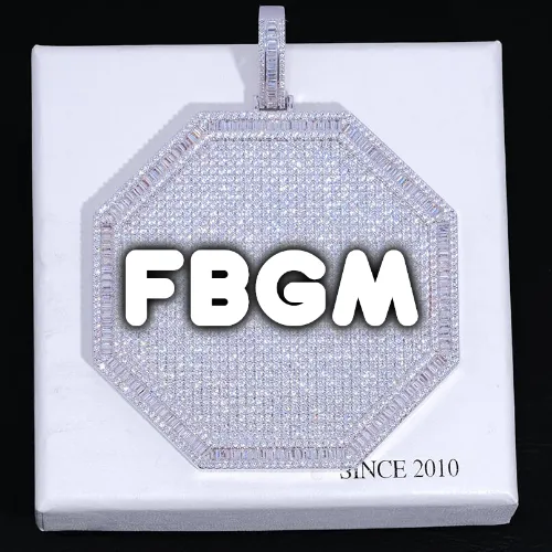 CUSTOM LETTER NECKLACE 3D BIG OCTAGON sold by The GUU Shop