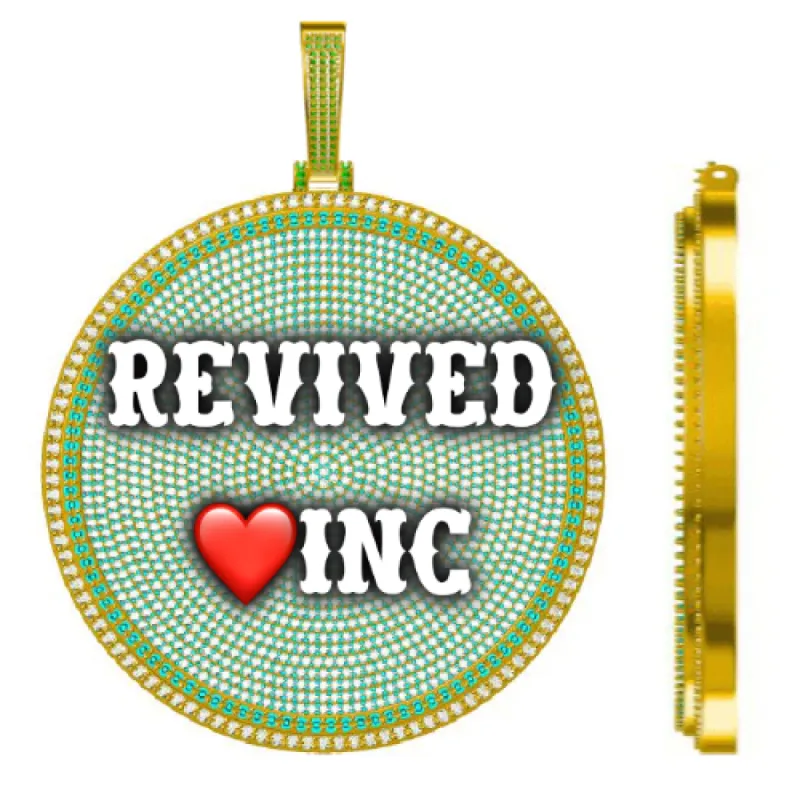 CUSTOM LETTER NECKLACE 3D BIG DISC sold by The GUU Shop