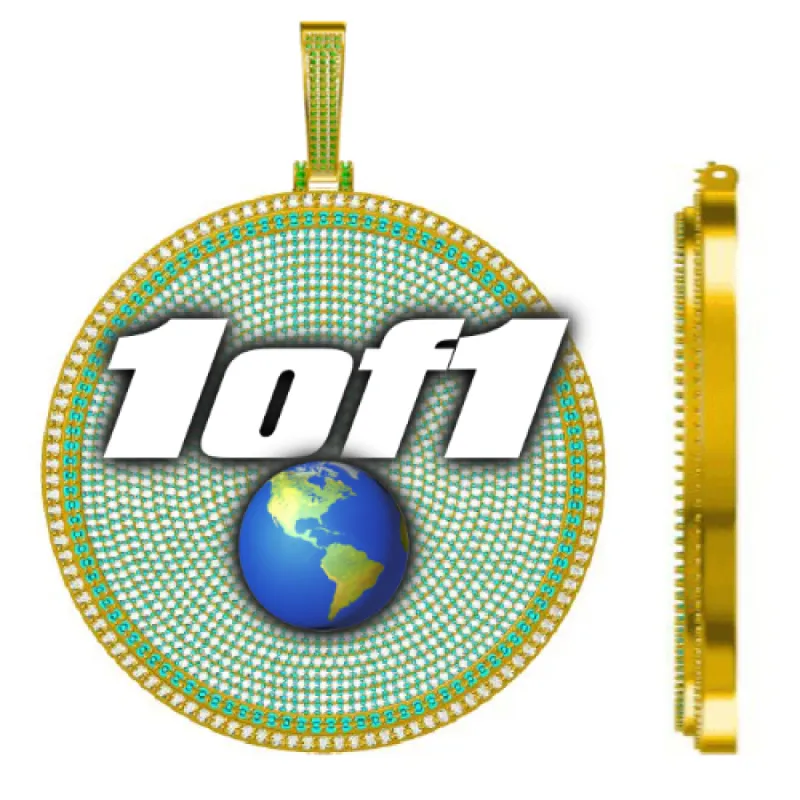 CUSTOM LETTER NECKLACE 3D BIG DISC sold by The GUU Shop