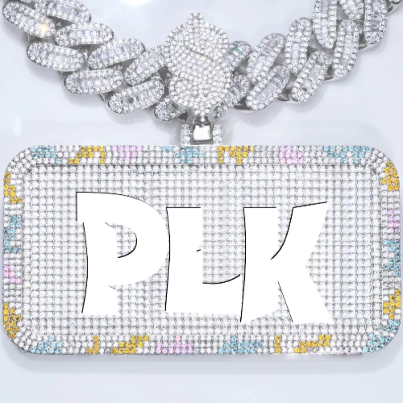 CUSTOM LETTER NECKLACE 3D COLORFUL SQUARE sold by The GUU Shop