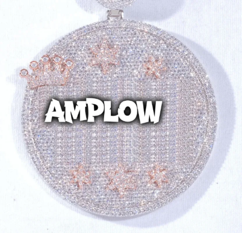 CUSTOM LETTER NECKLACE 3D BIG CROWN DISC sold by The GUU Shop