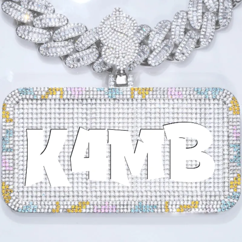 CUSTOM LETTER NECKLACE 3D COLORFUL SQUARE sold by The GUU Shop