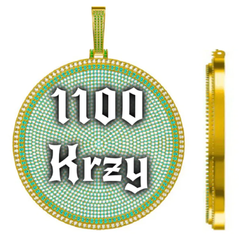 CUSTOM LETTER NECKLACE 3D BIG DISC sold by The GUU Shop