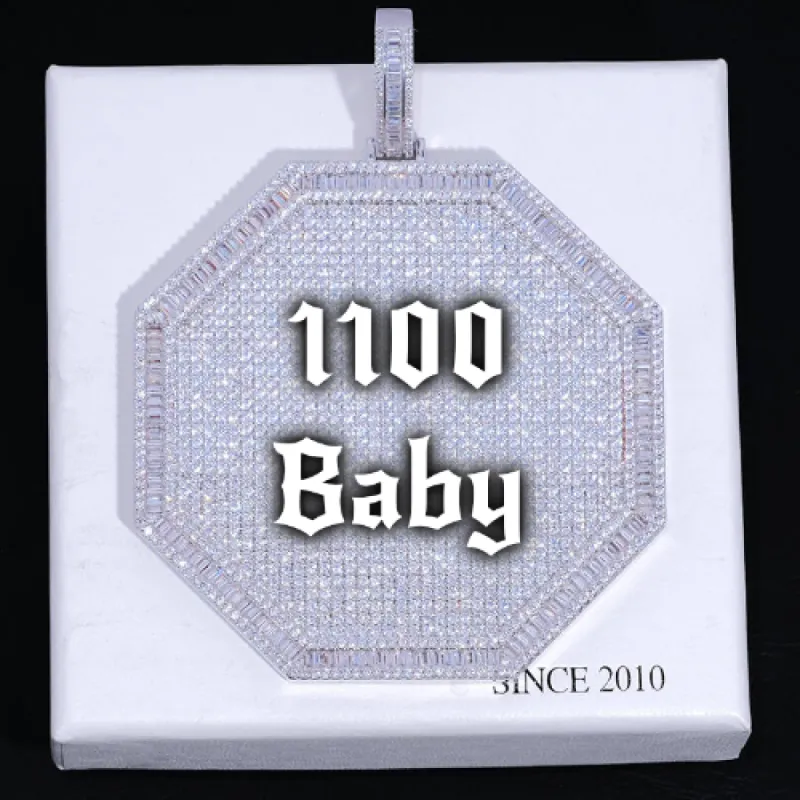 CUSTOM LETTER NECKLACE 3D BIG OCTAGON sold by The GUU Shop