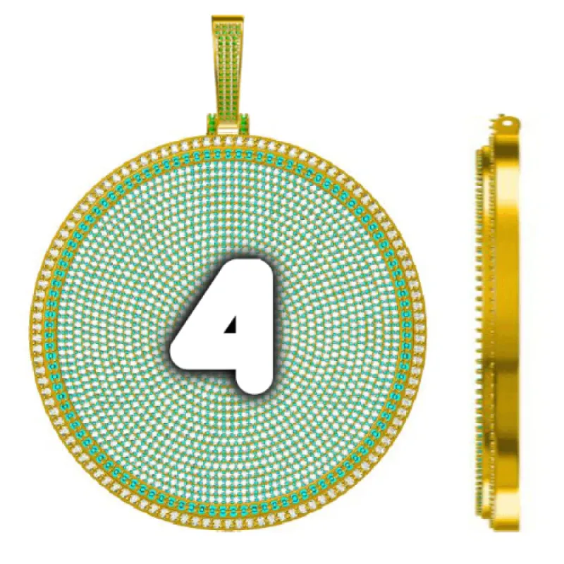 CUSTOM LETTER NECKLACE 3D BIG DISC sold by The GUU Shop