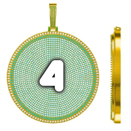 CUSTOM LETTER NECKLACE 3D BIG DISC sold by The GUU Shop