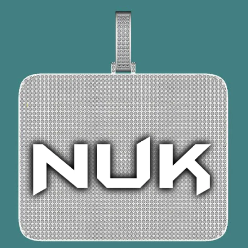 CUSTOM LETTER NECKLACE 3D BIG SQUARE sold by The GUU Shop