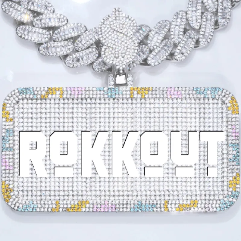 CUSTOM LETTER NECKLACE 3D COLORFUL SQUARE sold by The GUU Shop