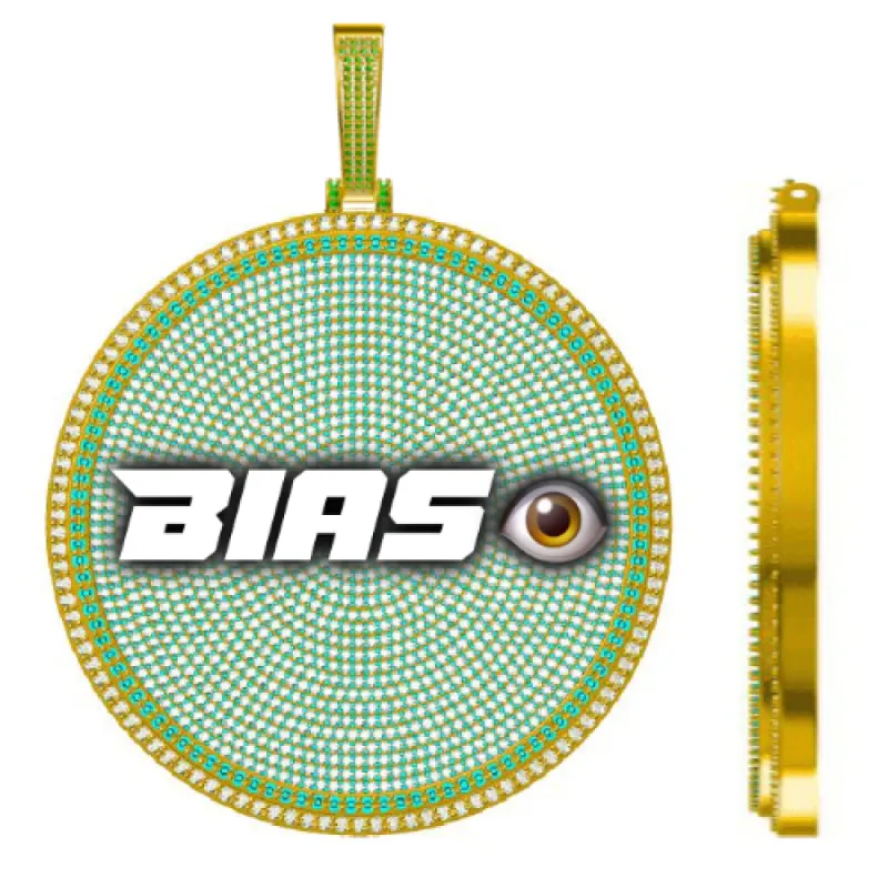 CUSTOM LETTER NECKLACE 3D BIG DISC sold by The GUU Shop