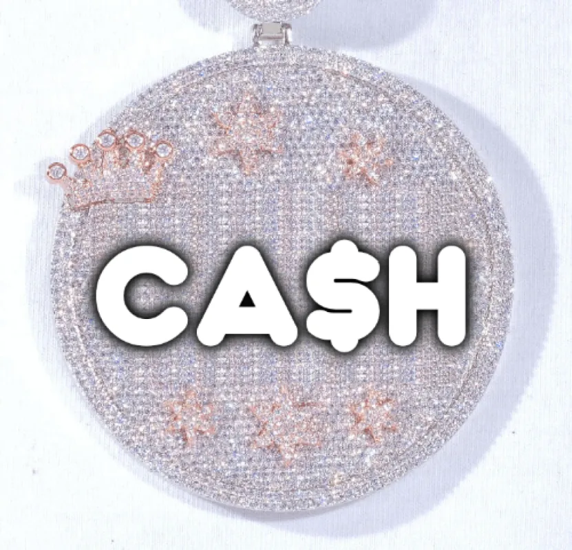 CUSTOM LETTER NECKLACE 3D BIG CROWN DISC sold by The GUU Shop