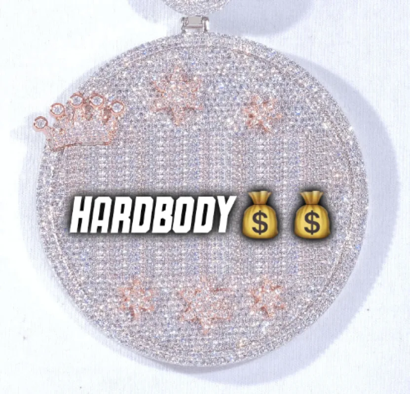 CUSTOM LETTER NECKLACE 3D BIG CROWN DISC sold by The GUU Shop