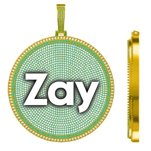 CUSTOM LETTER NECKLACE 3D BIG DISC sold by The GUU Shop