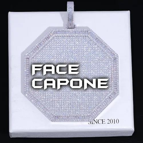 CUSTOM LETTER NECKLACE 3D BIG OCTAGON sold by The GUU Shop