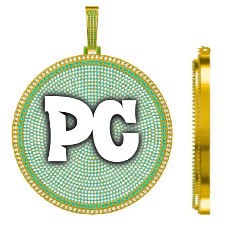 CUSTOM LETTER NECKLACE 3D BIG DISC sold by The GUU Shop