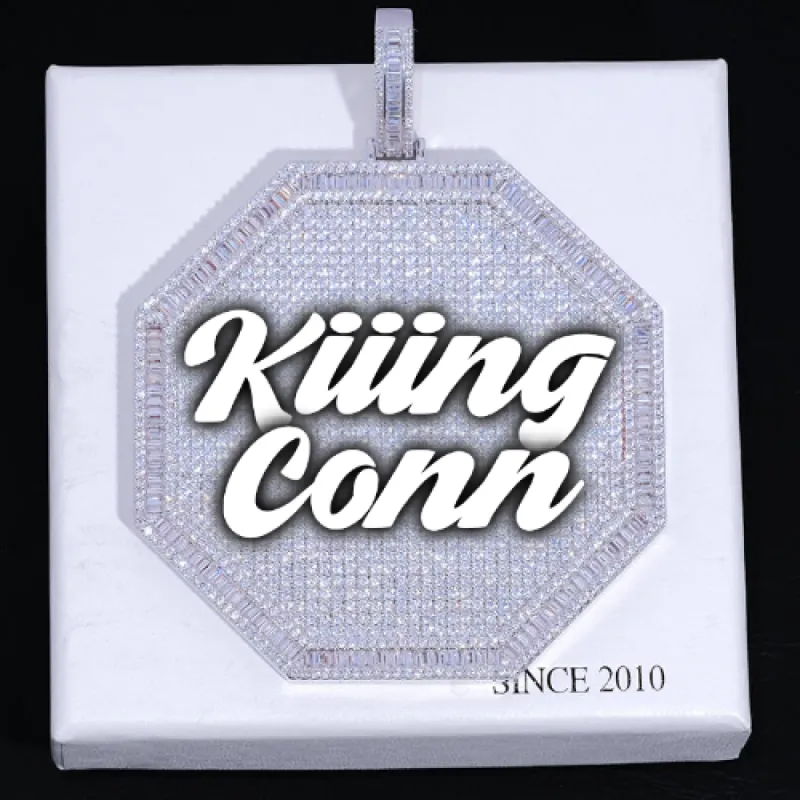 CUSTOM LETTER NECKLACE 3D BIG OCTAGON sold by The GUU Shop