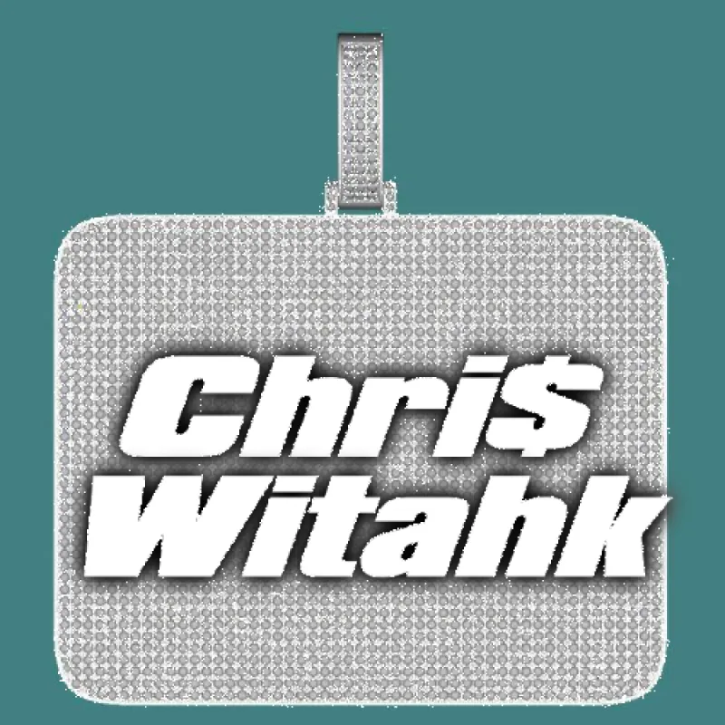 CUSTOM LETTER NECKLACE 3D BIG SQUARE sold by The GUU Shop