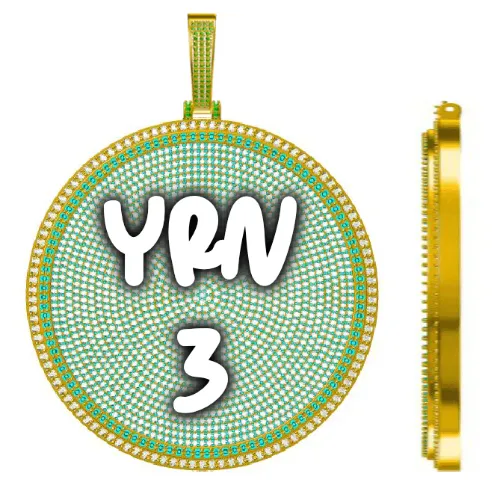 CUSTOM LETTER NECKLACE 3D BIG DISC sold by The GUU Shop