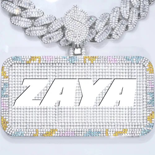 CUSTOM LETTER NECKLACE 3D COLORFUL SQUARE sold by The GUU Shop