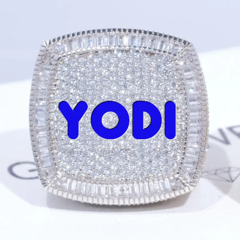 CUSTOM LETTER 3D ICED RING sold by The GUU Shop